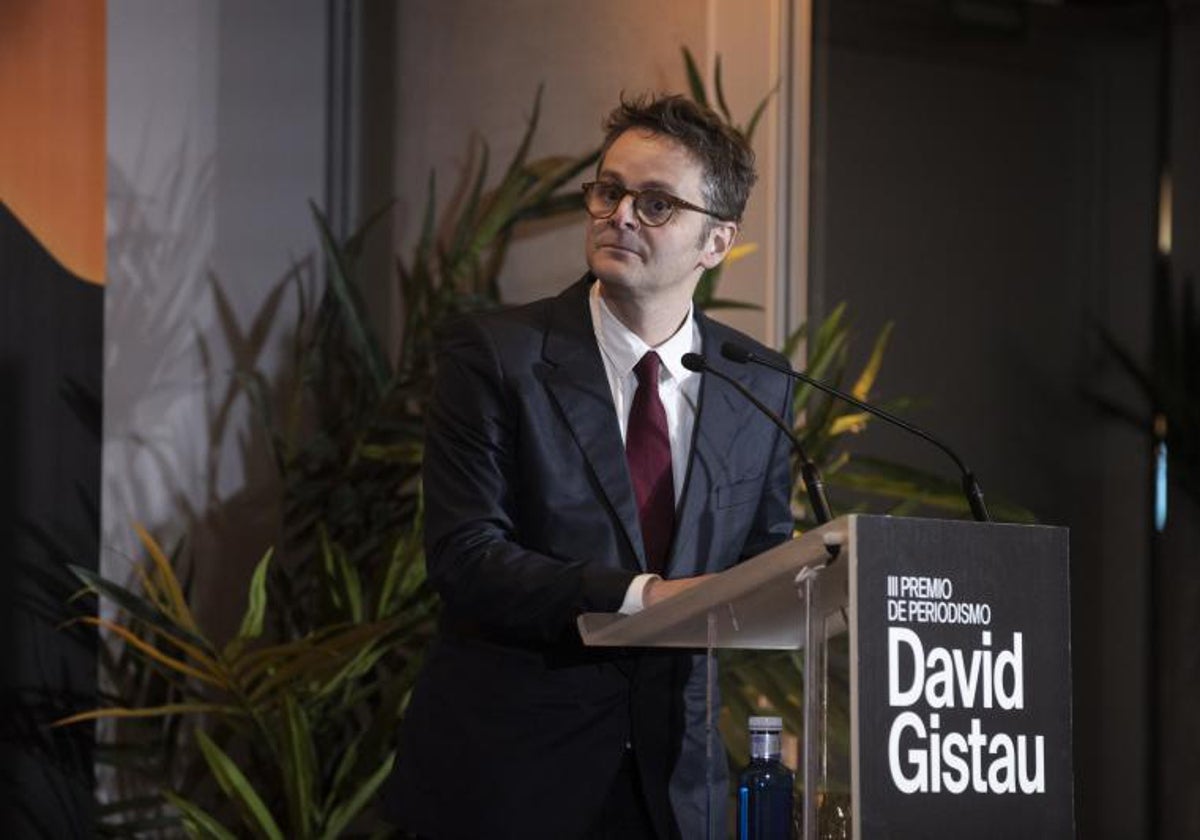 El galardonado, Juan Claudio de Ramón, durante su intervención