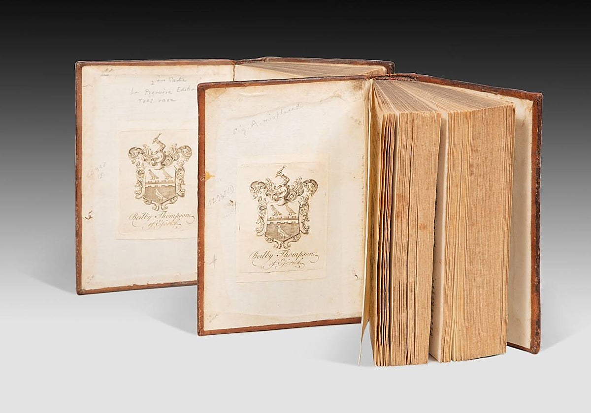 Los dos volúmenes del 'Quijote' vendidos en subasta en París