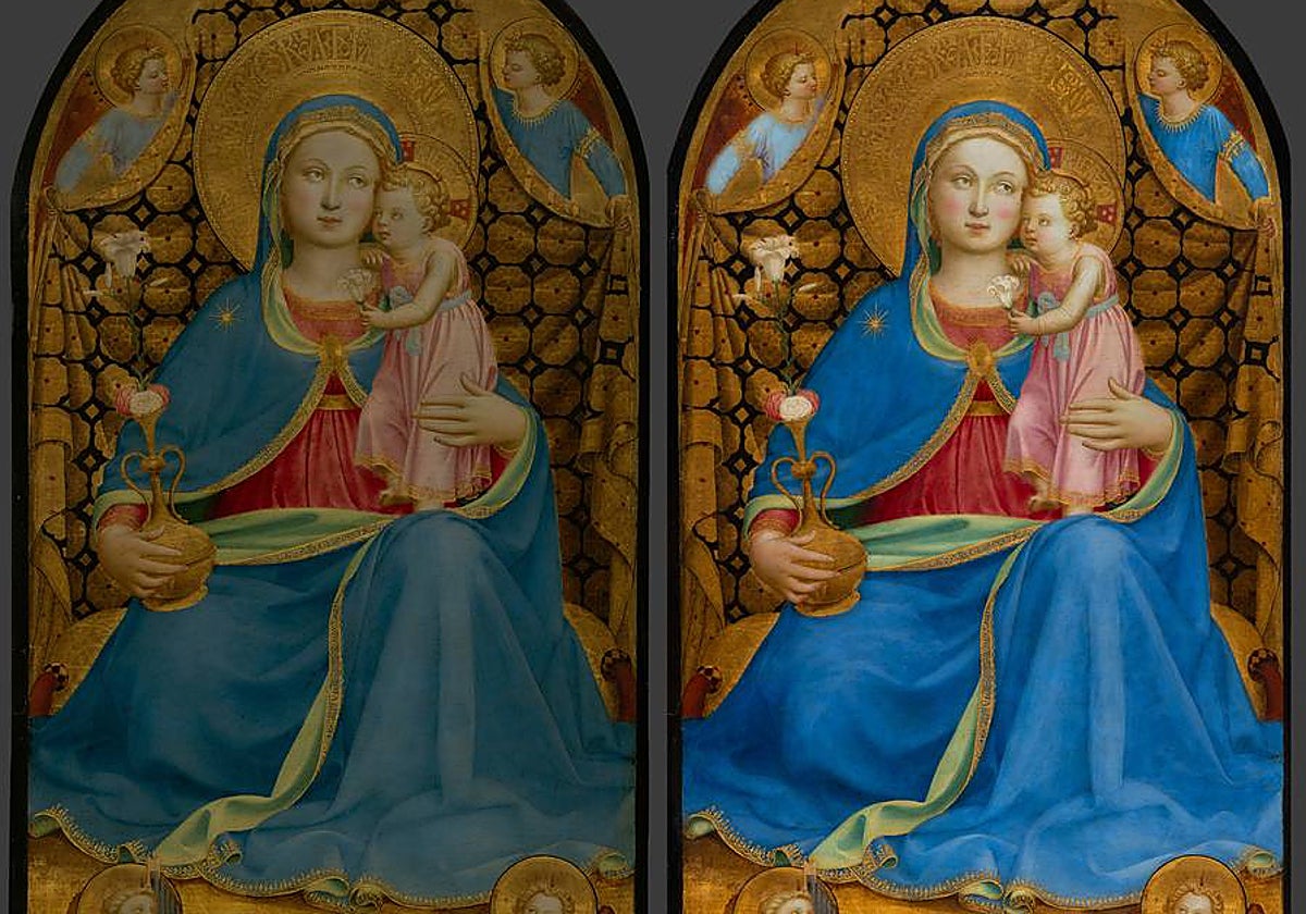 'La Virgen de la Humildad' de Fra Angelico, antes y después de la restauración