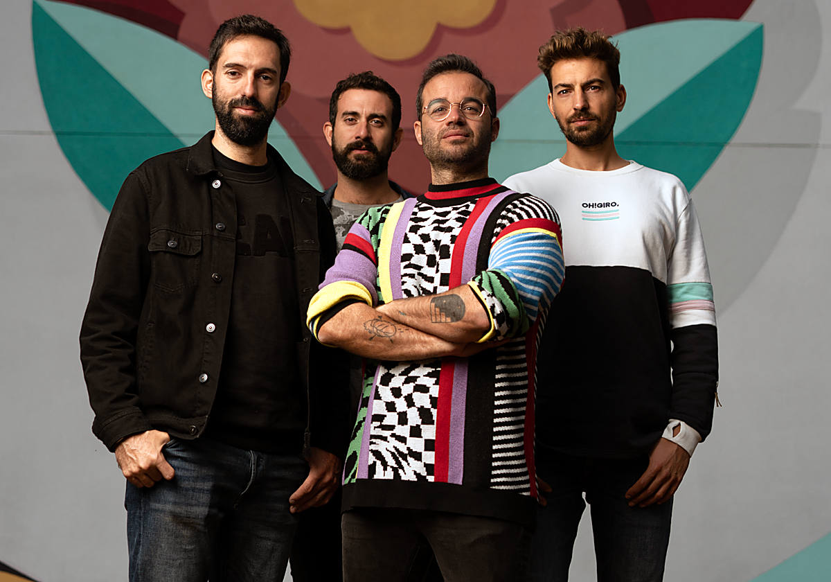 De izquierda a derecha, Pablo Ferreiro, Pablo Purón, Javier Serrano y Juan Jaume, artistas urbanos