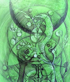 Imagen secundaria 2 - Sobre estas líneas, cuna a cuatro manos con José Horna y 'Mujeres conciencia', de la británica. Arriba, 'The Spanish Physician (El médico español)', obra de 1940 de Marx Ernst