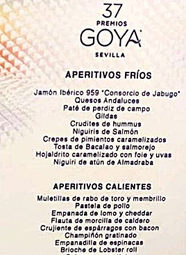 Imagen - El menú de los Goya