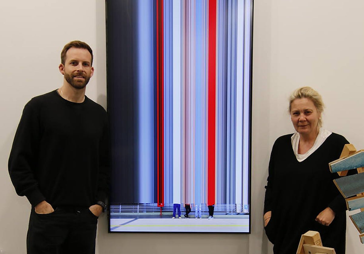 El artista Felipe Lavin y la galerista Raquel Ponce