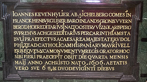 Lápida de Hans Khevenhüller, en la iglesia de San Jerónimo el Real