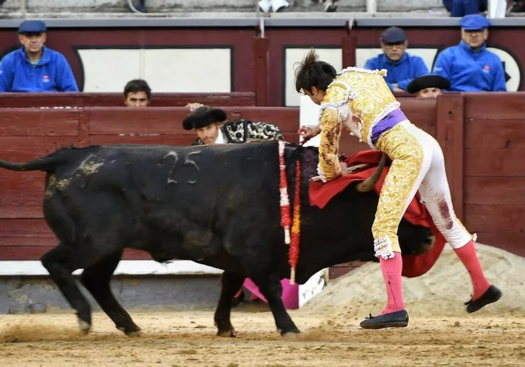 La estocada en todo lo alto de Adrián de Torres al toro de la muerte