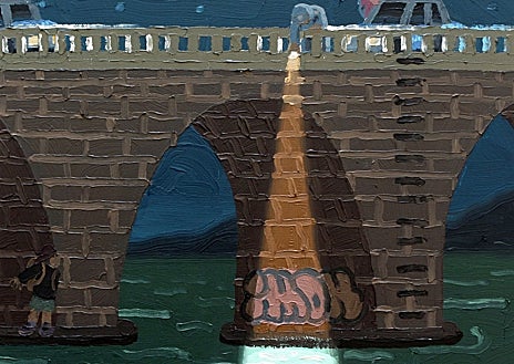 Imagen secundaria 1 - Sobre estas líneas, dos de los lienzos del artista. Arriba, montaje de su propuesta en el CACMálaga