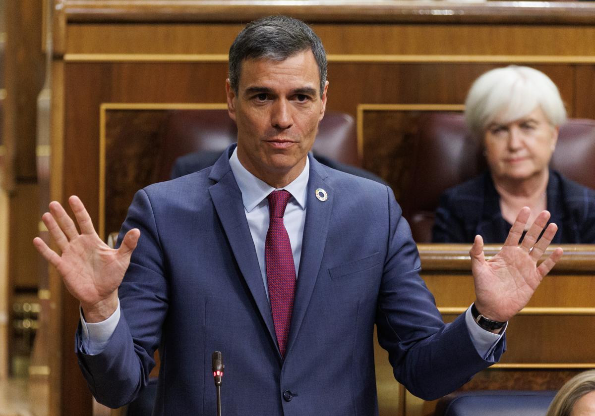 El presidente del Gobierno, Pedro Sánchez, el pasado miércoles en el Congreso