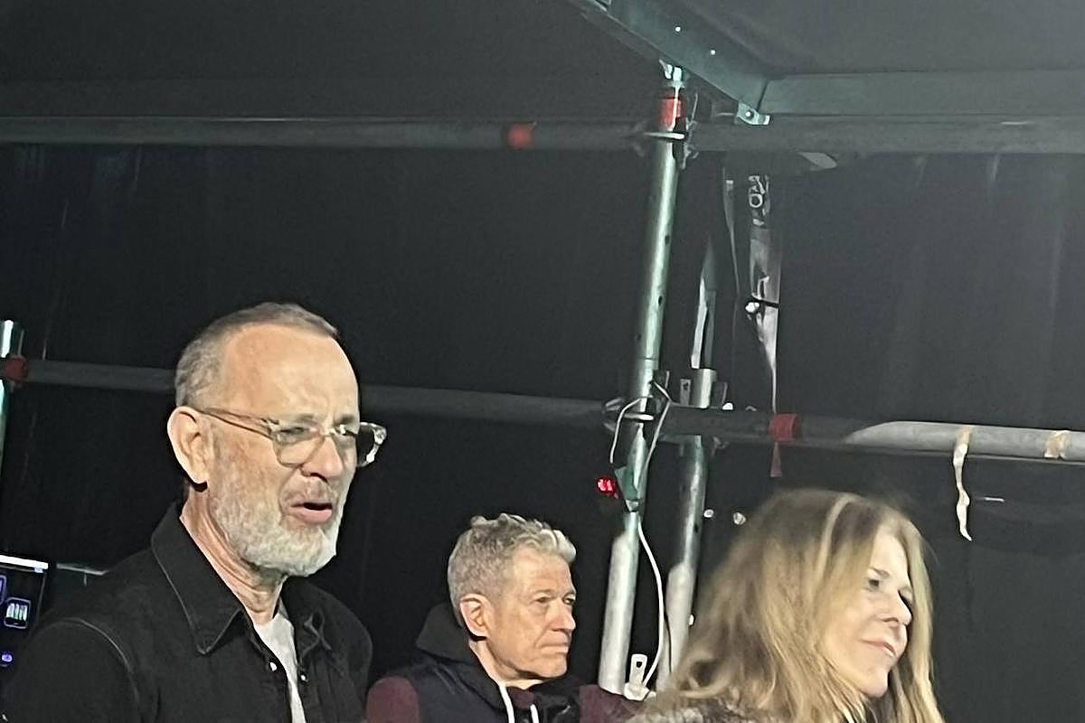 Hanks y su esposa, Rita Wilson, en el concierto de Springsteen en Barcelona