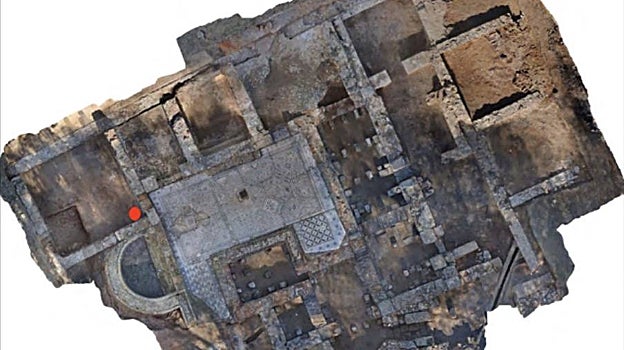 Localización del hallazgo en la Casa del Mitreo