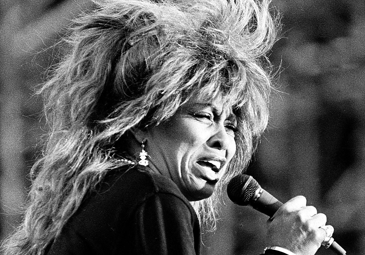 Tina Turner durante un concierto en Hamburgo en su gira mundial del 1987