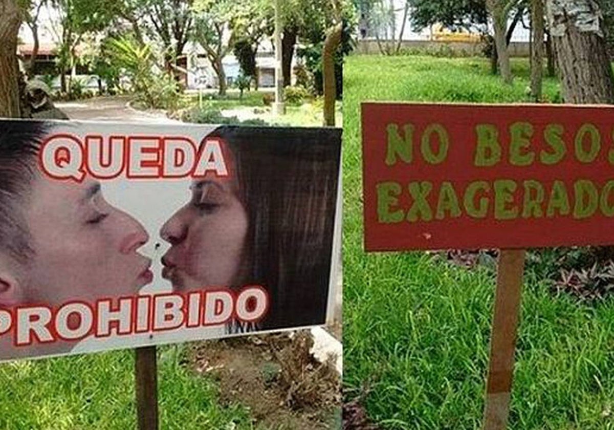 Prohibición de besarse en un parque público de Perú