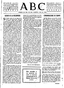 Imagen - El último artículo de Azorín, publicado en ABC en 1965