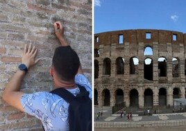 Indignación en Roma al pillar a un turista grabando su nombre y el de su novia en el Coliseo