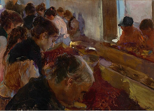 Joaquín Sorolla. 'Elaboración de la pasa. Jávea' (1900). Colección Masaveu