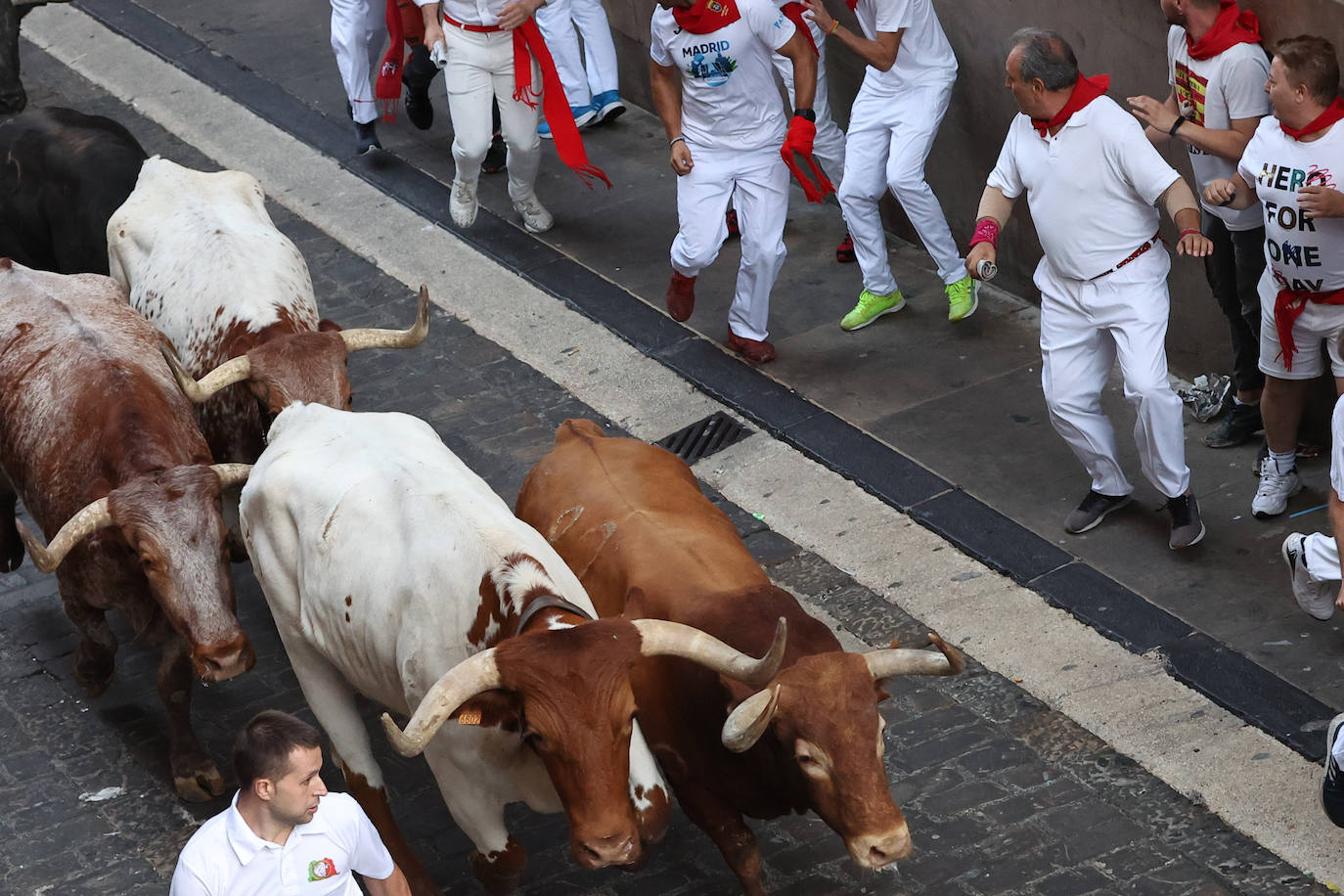 Los Cebada Gago dejan un emocionante y peligroso encierro en San Fermín