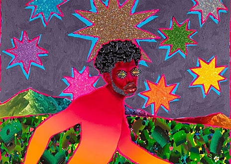 Imagen secundaria 1 - Sobre estas líneas, dos de las obras de Devan Shimoyama. Arriba, uno de los lienzos de Juan Ugalde en el CACMálaga