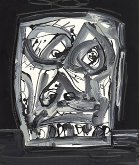 Imagen secundaria 2 - En la parte superior, 'Nu Paysage 2' (1980). Sobre estas líneas, de izquierda a derecha, 'Dame' y 'Cabeza'. Tres obras características en la producción de Antonio Saura presentes en su exposición de Opera Gallery