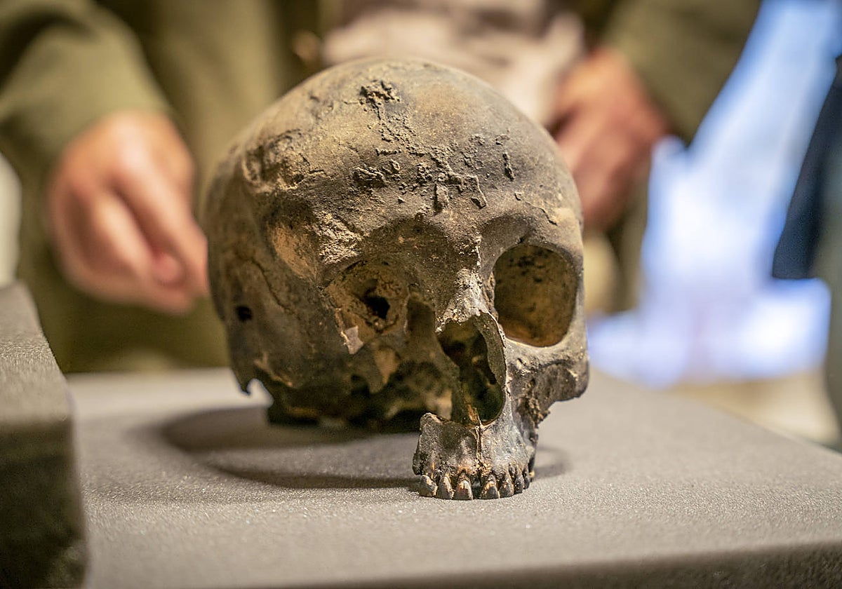 Cráneo de uno de los individuos de época visigoda hallados en La Garma