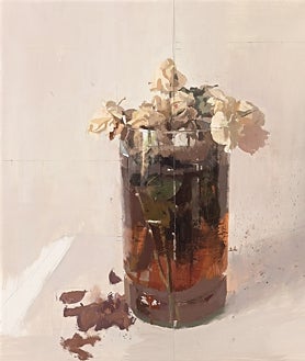 Imagen secundaria 2 - Arriba, 'La cena' (1871-1980). Sobre estas líneas, 'Gran Vía' (2009-2015) y 'Rosas de Ávila X' (2014) 