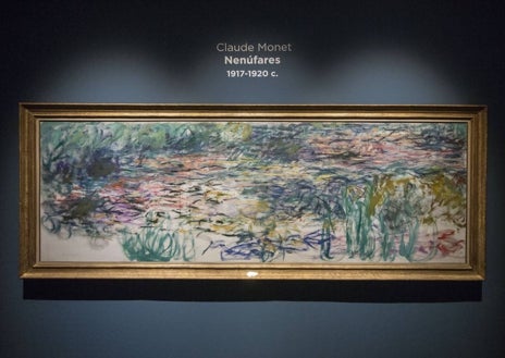 Imagen secundaria 1 - Arriba, un díptico de sus poéticas glicinas, concebidas como frisos. Sobre estas líneas, a la izquierda, 'Nenúfares' (1917-1920) y a la derecha, 'Iris', hacia 1924-1925