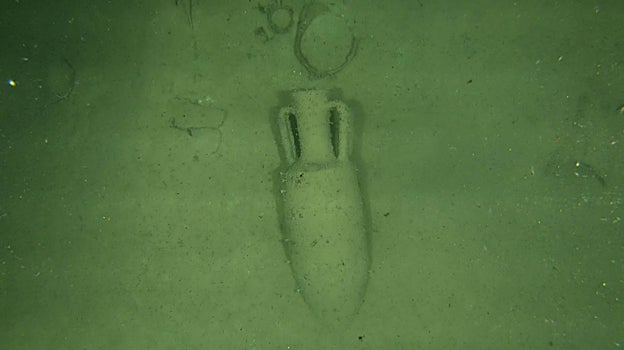 Ánforas de uno de los pecios romanos documentados en la plataforma continental italiana