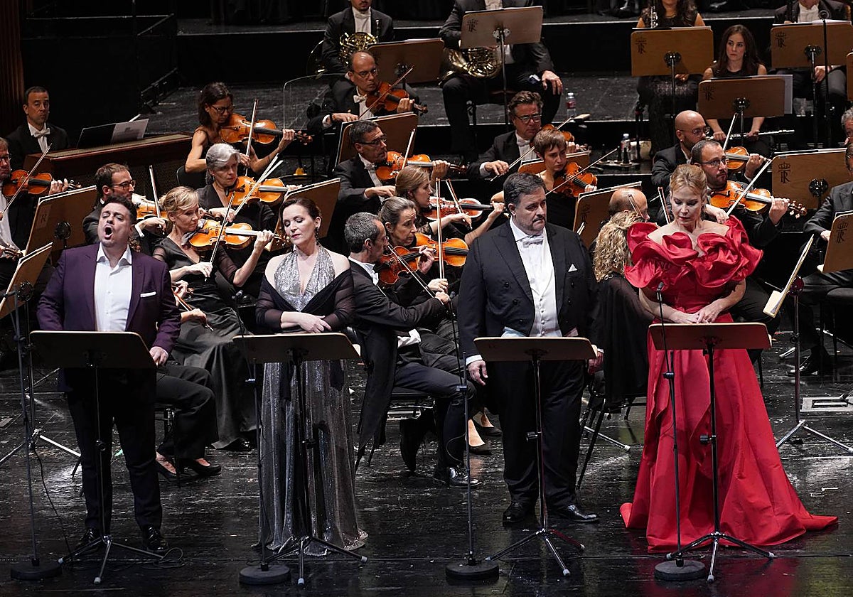 Alejandro del Cerro, María José Moreno, Luis Cansino y Elina Garança, durante el concierto