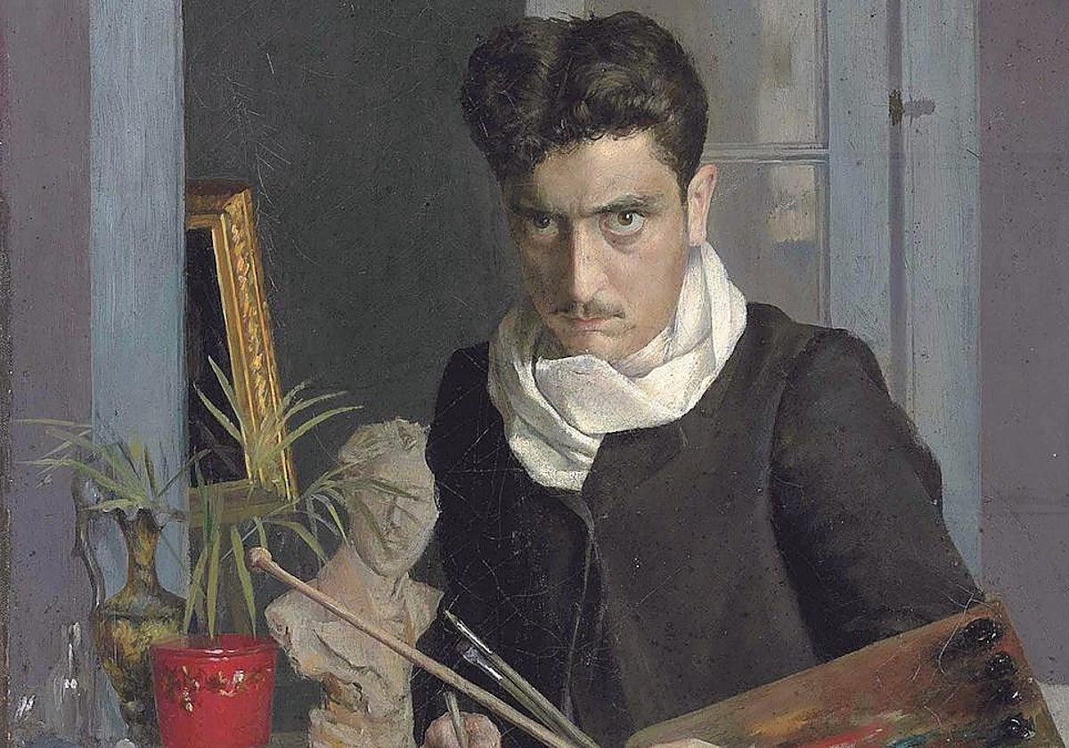 Detalle de 'Autorretrato de un joven', de Julio Romero de Torres