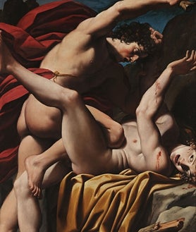 Imagen secundaria 2 - Arriba, 'La flagelación de Cristo', obra de Caravaggio. Sobre estas líneas, 'Retrato de Galeazzo Sanvitale' de Parmigianino, y 'Caín y Abel', de Leonello Spada