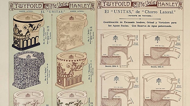 Catálogo comercial de sanitarios Twyford Hanley, 1893