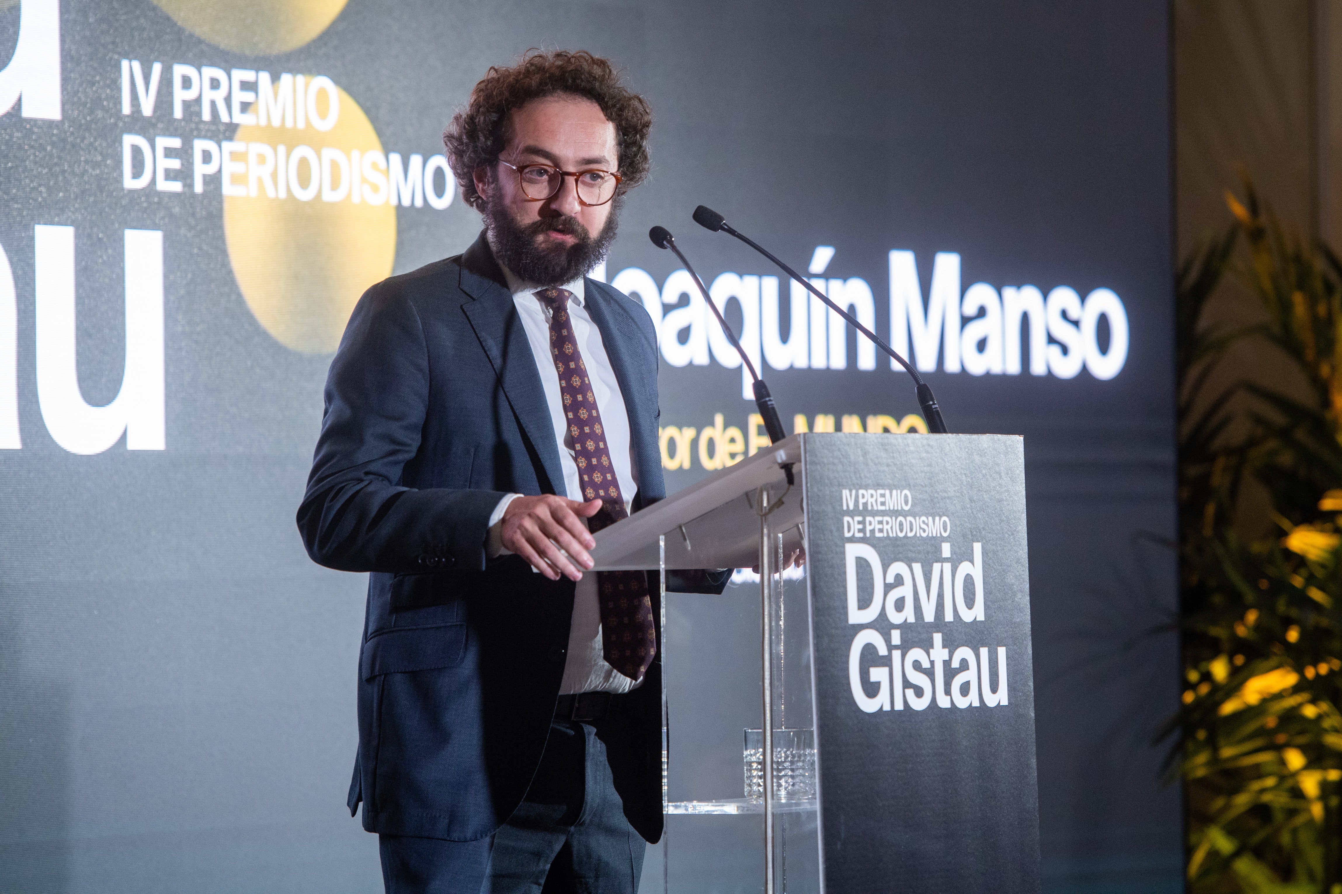 Joaquín Manso en la entrega del Premio de Periodismo David Gistau