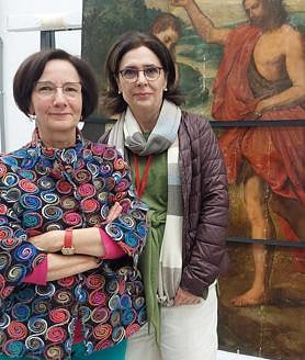 Imagen secundaria 2 - El Taller de restauración (arriba); a la izquierda, la restauradora Federica Cecchetti; y Francesca Persegati con Angela Cerada 
