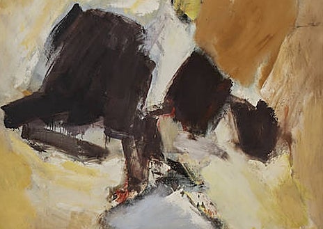 Imagen secundaria 1 - Sobre estas líneas, 'Yellow and Brown" (1958) y 'Sin título' (1961). Arriba, 'Homenaje a Kline' (1962)