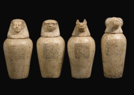 Imagen secundaria 1 - Decoración de la tumba de Hotep-Uadyet, vasos canopos de la sacerdotisa Tanetamon y falta puerta de IPI de la necrópolis del Primer Periodo Intermedio
