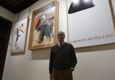 Pepe Cobo, en el Salón de Carteles de la Real Maestranza de Caballería de Sevilla
