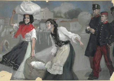 Imagen secundaria 1 - Arriba, Enrique Climent. 'Estampas madrileñas. Verbena'.