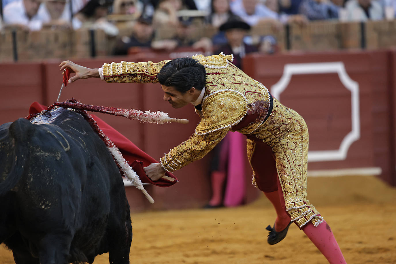 Pablo Aguado, en la corrida del 11 de abril en la Maestranza de Sevilla