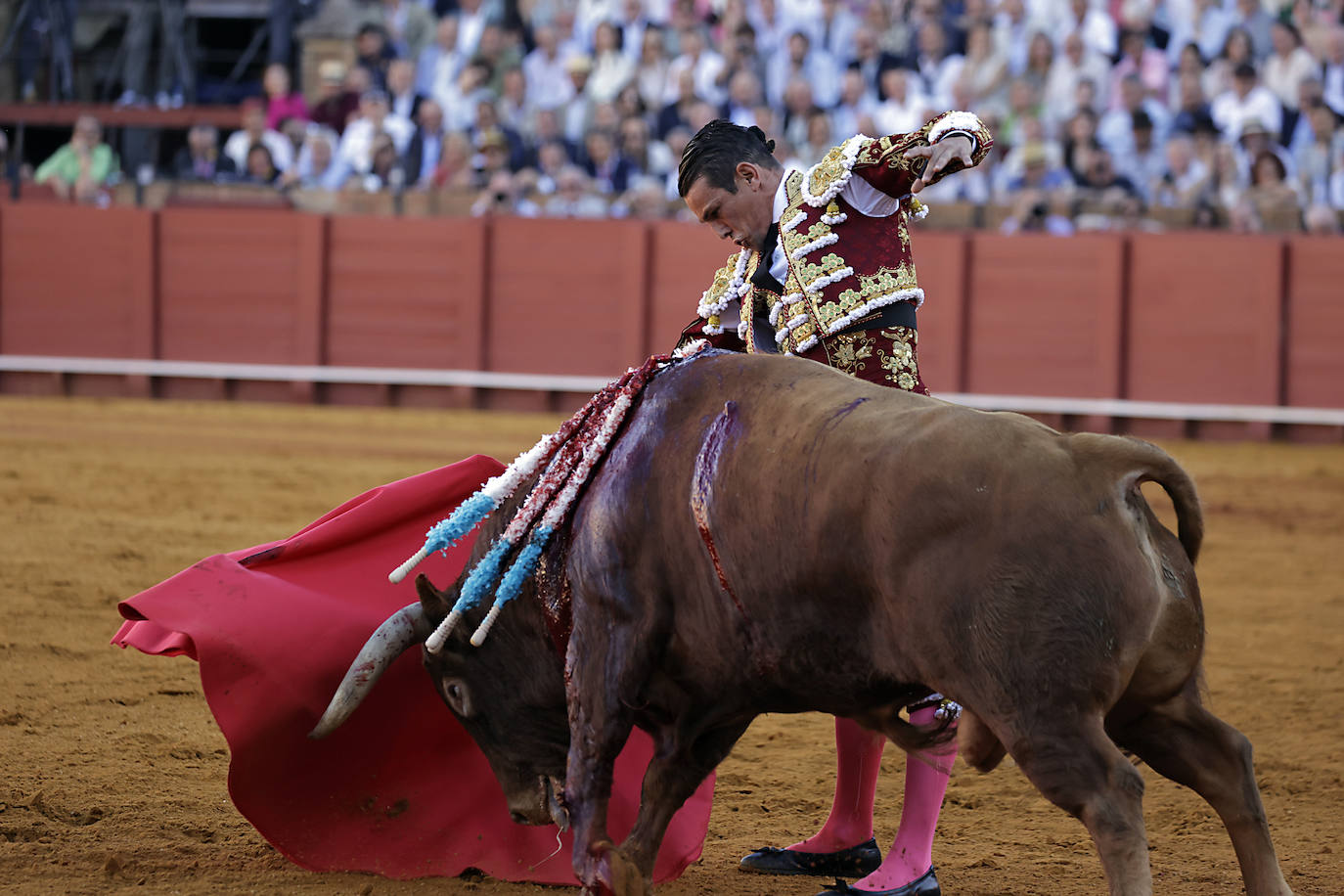 José María Manzanares, en la corrida del 11 de abril en la Maestranza de Sevilla