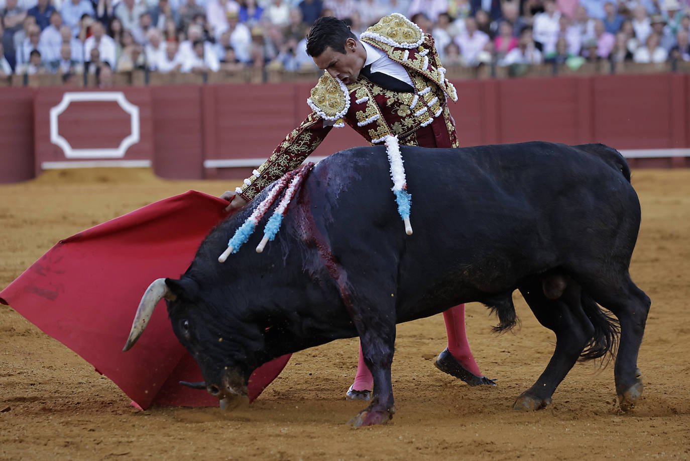 José María Manzanares, en la corrida del 11 de abril en la Maestranza de Sevilla