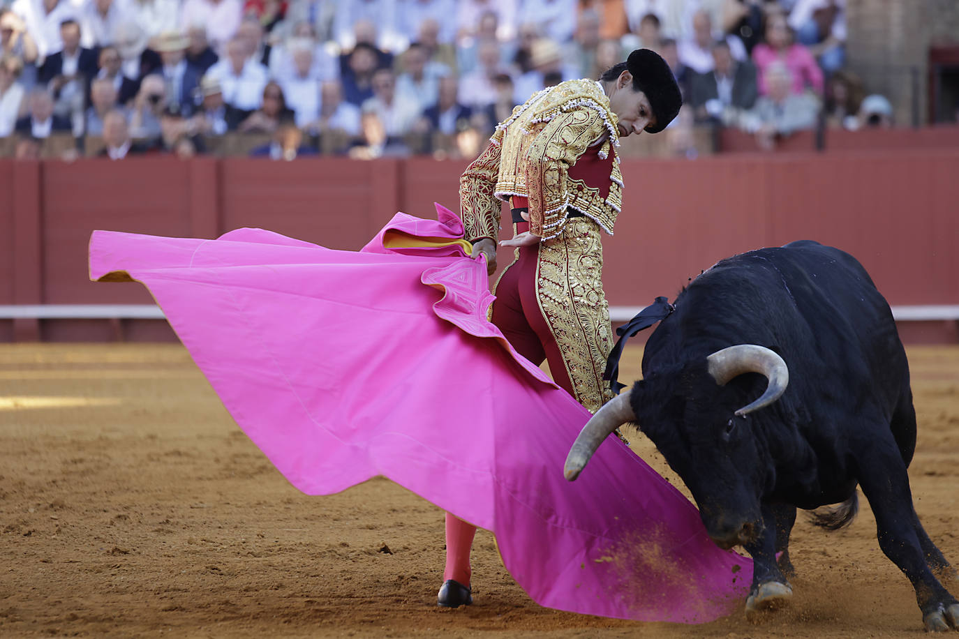 Pablo Aguado, en la corrida del 11 de abril en la Maestranza de Sevilla