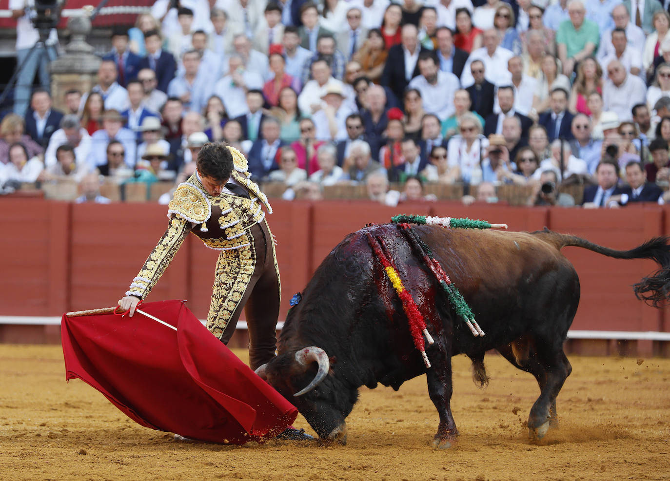 Daniel Luque, en la corrida del 15 de abril en la Maestranza de Sevilla