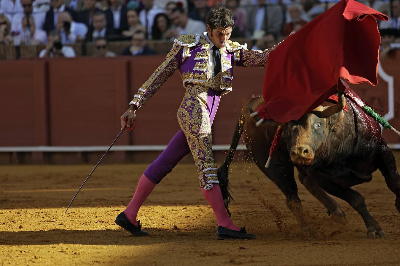 Cayetano Rivera, en su actuación este martes en el coso sevillano