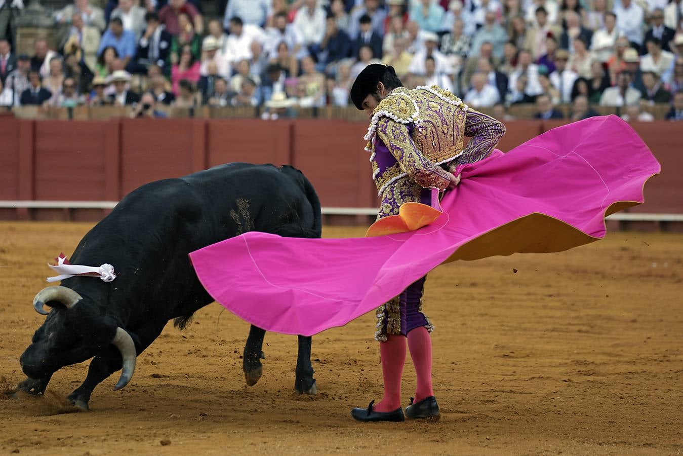 Cayetano Rivera, en su actuación este martes en el coso sevillano