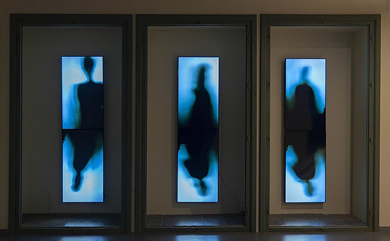 Imagen principal - En las imágenes, algunas de las propuestas de Ángel Haro para su muestra 'Le film. Andante perplejo'