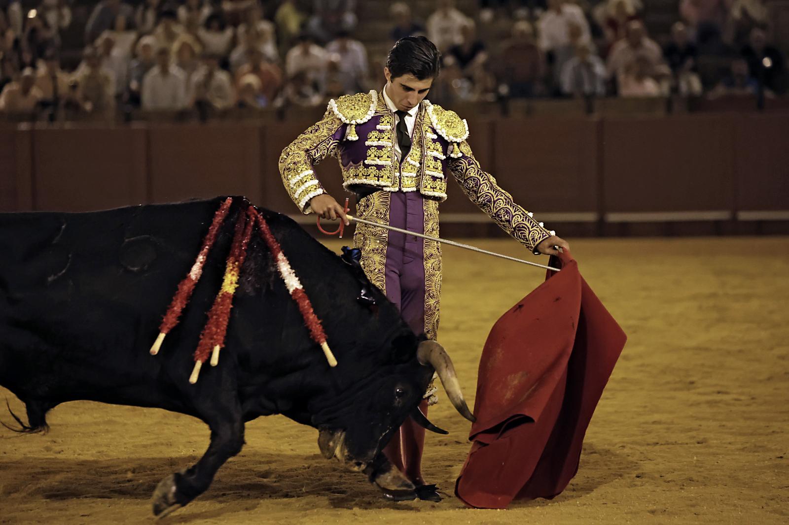 Imágenes de la novillada en la Maestranza de Sevilla de Nek Romero, Tomás Bastos y Martín Morilla