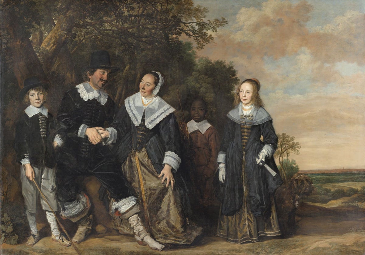 'Grupo familiar en un paisaje', de Frans Hals, donde aparece un joven africano en el centro del cuadro