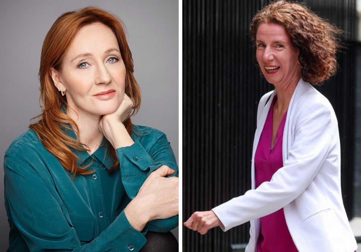 J.K. Rowling y la ministra de la Mujer recién nombrada en Reino Unido, Anneliese Dodds