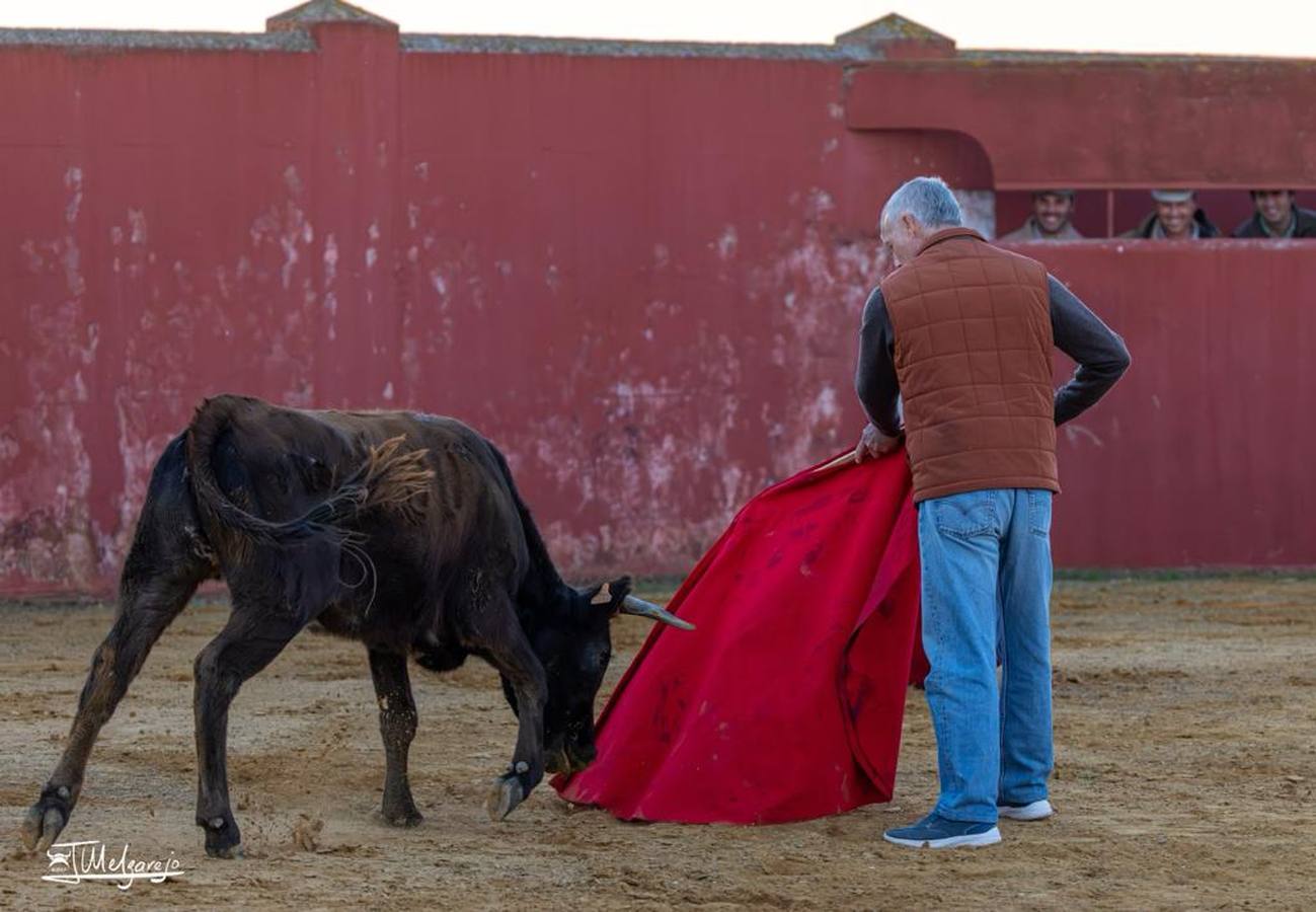 Instantáneas del último tentadero en el que participó Pepe Luis Vázquez