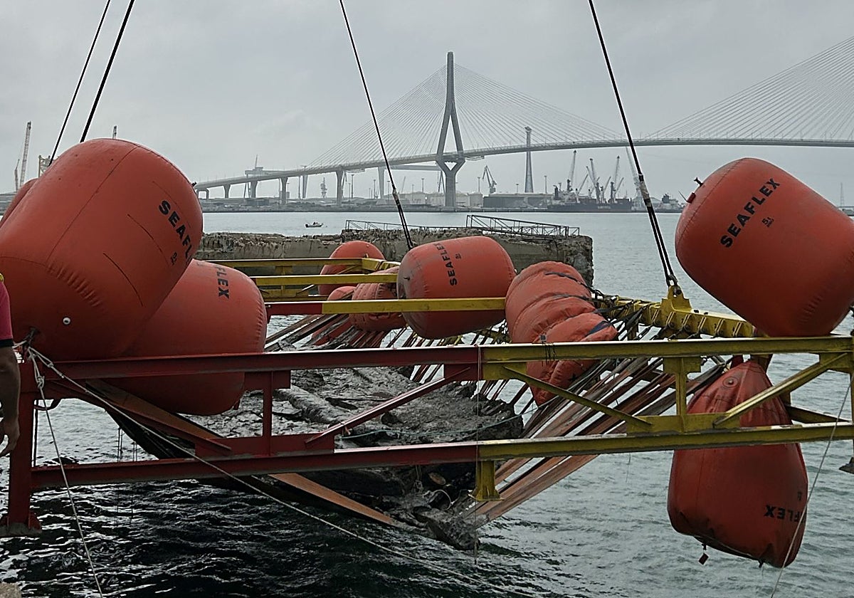 El pecio durante la extracción