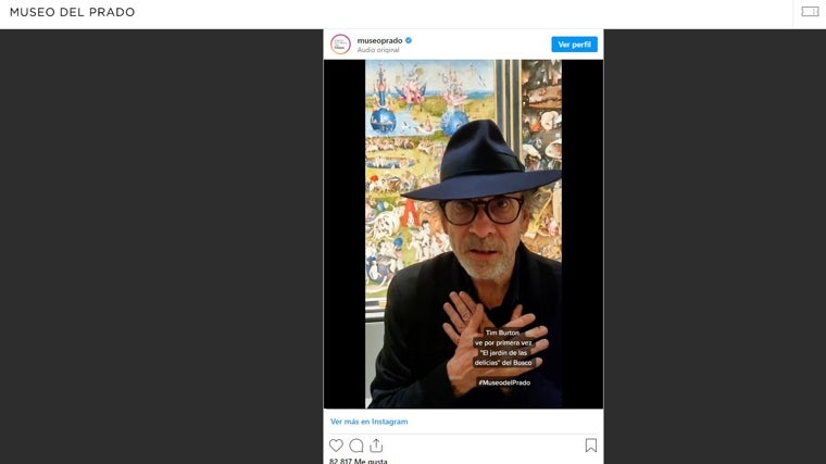 Vídeo para Instagram del Prado en el que Tim Burton confisa su admiración por El Bosco