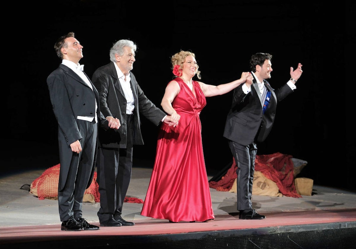 Jordi Bernácer, Plácido Domingo, Saioa Hernández y Arturo Chacón Cruz